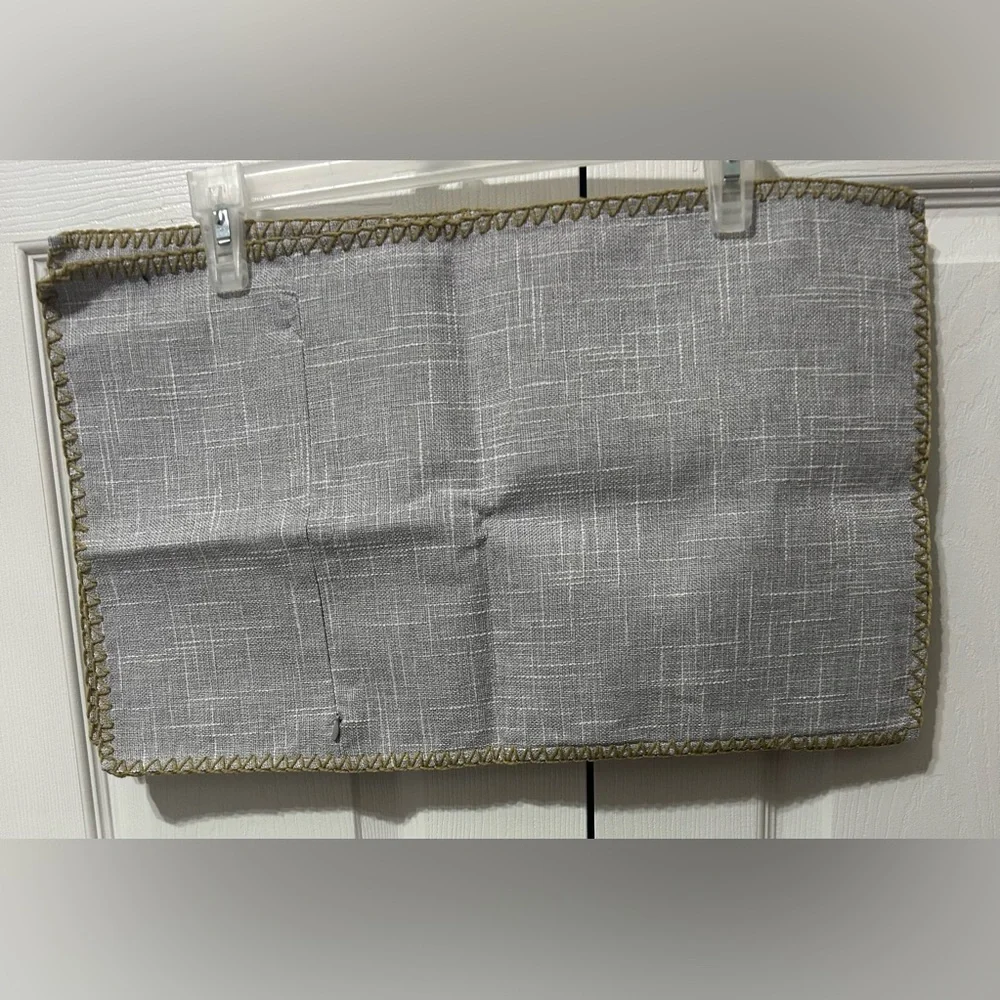 Miulee Set of 2 Gray Pillow Covers Rectangle Burlap Trim Farmhouse 12”X20” NEW